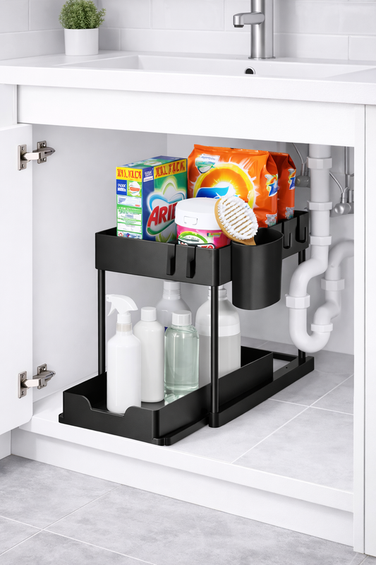 SlideFlex™ – ulosvedettävä allaskaapin hylly